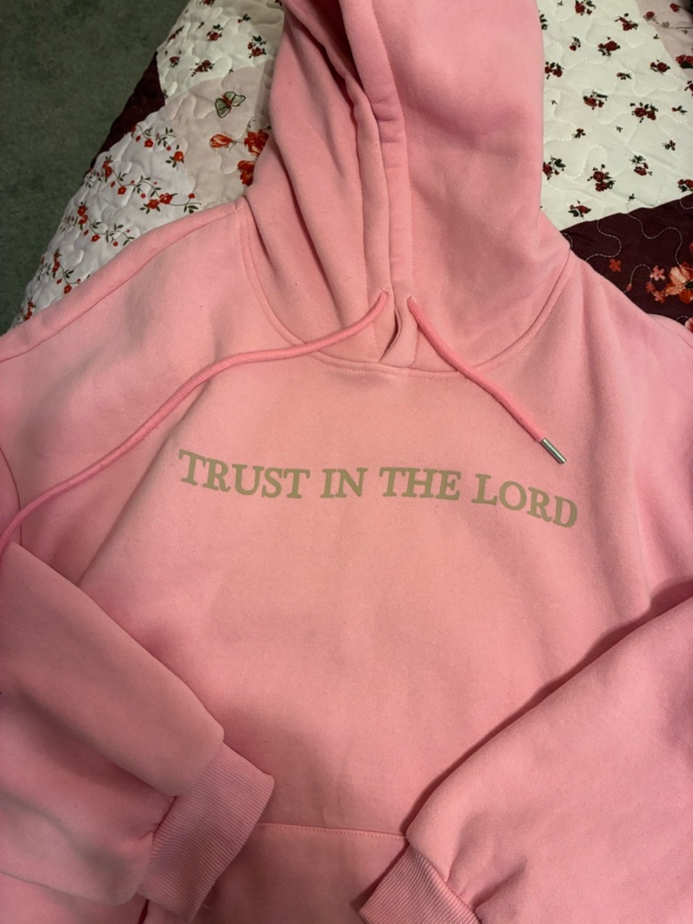 Pink "Trust in the Lord" Pullover Hoodie